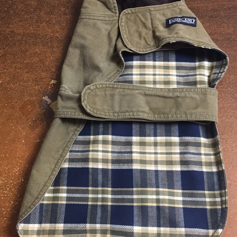 Lands End dog coat Canvas Flannel